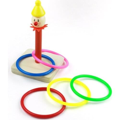 Fun wooden clown ring parent-child sports game childrens wooden early education educational toys multiplayer indoor play