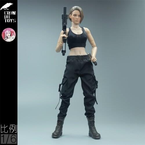 Hot Sales Scale 1/6th Black Fashion Combat Pants Trousers Model Can Suit For Usual 12 inch AT027 Male Body Figures