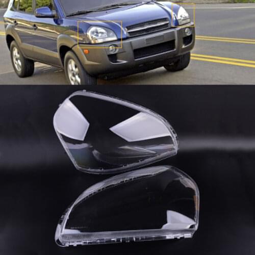 1 Pair Left and Right Polycarbonate Clear Headlamp Headlight Lens Lenses Cover Fit for Hyundai Tucson 2005 2006 2007 2008 2009