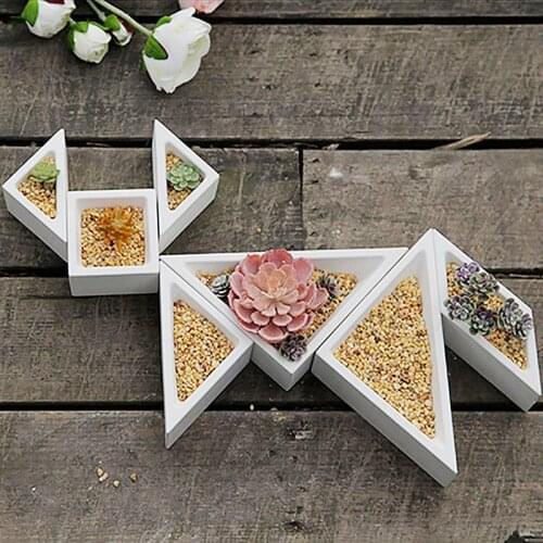 3pcs Triangle Rhombus Square Silicone Flower Pot Mold Cement DIY Succulent Flowerpot Making Manual Clay Craft Concrete Mould