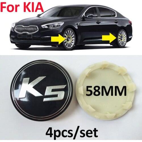 4pcs/set Wheel Center Hub Rims Caps Covers 58MM 5.8CM Car Styling ABS Auto Rim Badge Accessory Black Gray Silvery for K2 K3 K5
