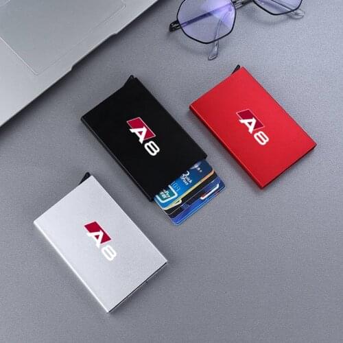 Automatic Metal Anti-theft Smart Wallet ID Card Credit Card Holder for Audi A8 d2 d3 d4 4e Accessories