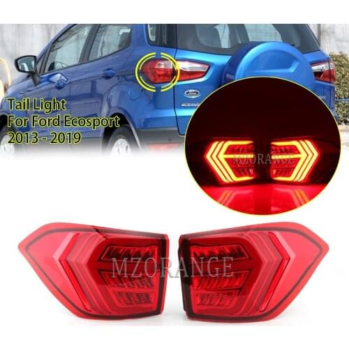 Car LED Taillight Assembly Tail Light Rear Running Light + Brake Lamp + Dynamic Turn Signal Light For Ford Ecosport 2013-2019