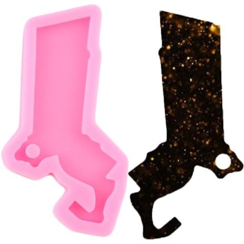 Shiny Glossy Massachusetts USA Map Silicone Mold Pendant Polymer Clay Mould Epoxy Resin Craft Keychain Moulds DIY Handmade Molds