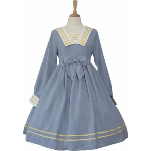 Lolita One Piece Dress Long Sleeve Sailor Collar Empire Lolita Dress