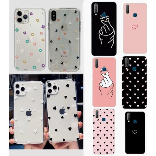 6.35" For Vivo Y11 2019 Case Popular Clear Heart Paint Soft TPU Back Cover Case For Vivo Y17 Y15 Y12 Y11 2019 Case Cover