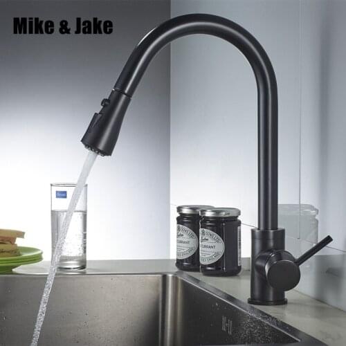 Black pull out kitchen faucet 3 function brass kitchen mixer sink faucet mixer kitchen faucets pull out kitchen tap MJ5555B