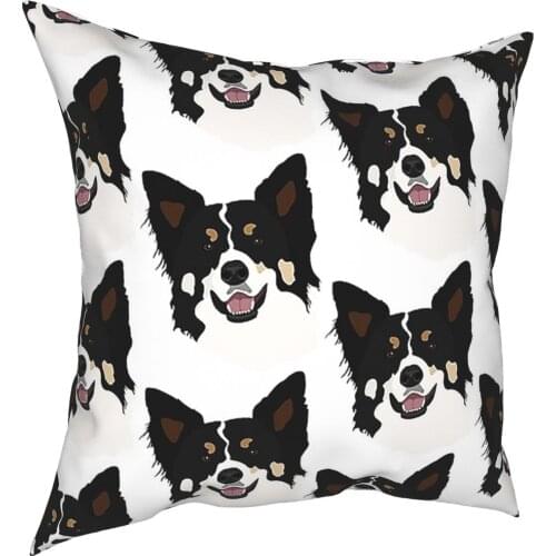 Border Collie Dog Pillowcase Decoration Animal Cushions Throw Pillow for Car Polyester Double-sided Printing Leisure