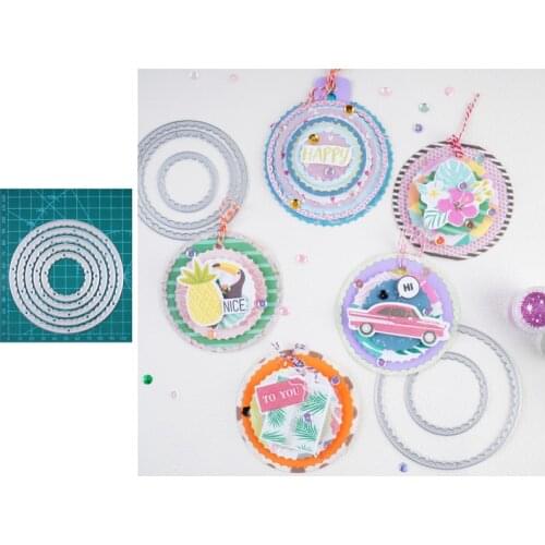 InLoveArts Circle Frames Metal Cutting Dies Round Scrapbooking Stencil DIY Paper Card Decorative Embossing Die Cut Craft Dies