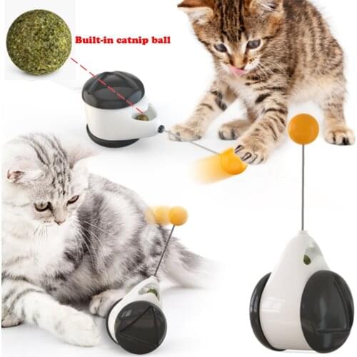 Interactive Cat Toy Spin Mode with Wheels Catnip Pet Cat Ball Toy Funny Pet Game Cat Supplies No Battery Needed