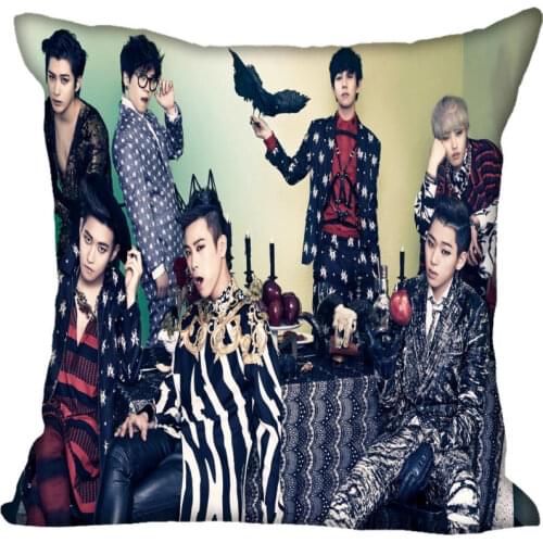 Korea-Pop Block B Printing Square silk Satin Pillowcases 35x35cm,40x40cm One Side Printed Customize your image gift