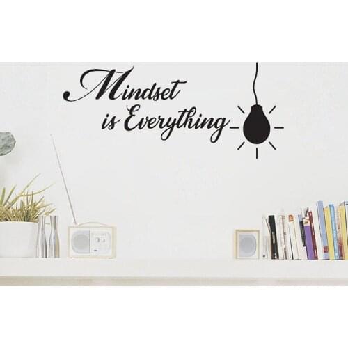 Creative Bulb Wall Sticker Mentality Is Everything Classroom Office Decoration Inspirational Quote Wall Decals Art Murals