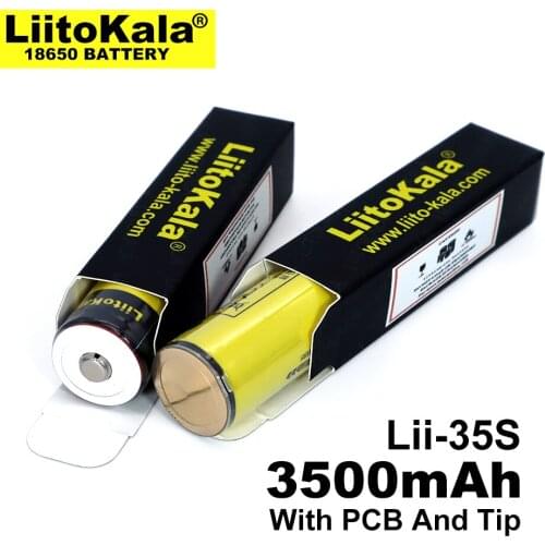 2020 Liitokala Lii-35S Protected 18650 3400mAh Rechargeable Li-lon battery with 2MOS PCB 3.7V For Flashlight