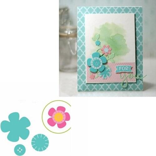 Button Flowers Metal Cutting Dies Stencils Adorable Flowers Die Cuts For Card Making New 2019 Dies Scrapbooking