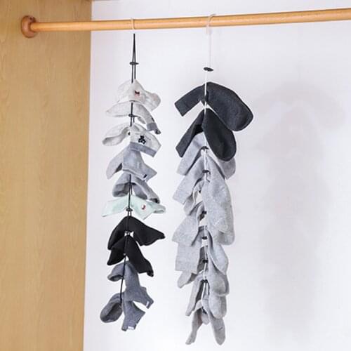 Socks Drying Rope Multi-function Socks Organizer Storage Non-slip Hanging Cord Clothesline Wire Divider