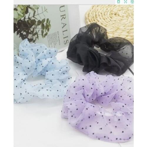 Fashion Women Girls Oversize Organza Hair Scrunchies Sweet Elastic Headwear Simple Hair Ties Ponytail Holder Hair Accessories