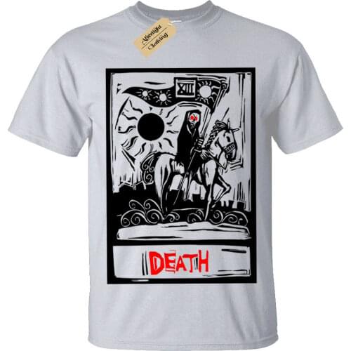 Death Tarot Card T-Shirt Mens Goth Rock Grim Reaper gothic