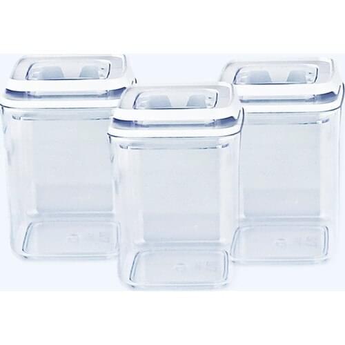 Arsimo 3'Lü Vacuum Food Storage Container Set Square 0.9 L