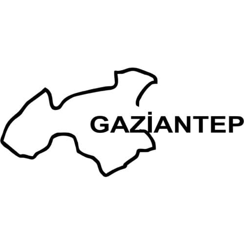 MIGNATIS - Gaziantep Map Sticking Stickers for Vehicle and Wall Mural Art Decal For Car Window Loptop Decoration Vinyl Stickers