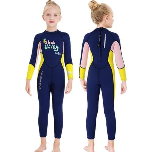 Girls 2.5MM Neoprene Surf Wetsuit Windsurf Kitesurf Scuba Diving Kids Children Rash Guard Swimming Clothes Bathing Suit Swimwear