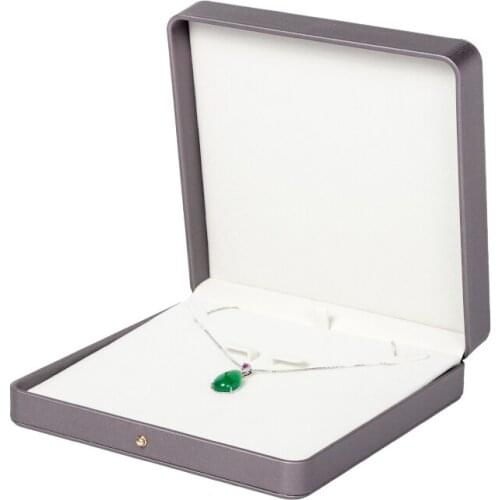 New Gray Pu Leather Jewelry Box Ring Bracelet Necklace Earrings Packaging Gift Built-in Card Slot Durable Exquisite Multifunct