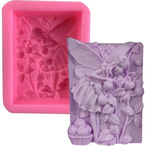 New DIY Angel Wings Girl Soap Mold Handmade Soap Silicone Mold Candle Plaster Epoxy Mold