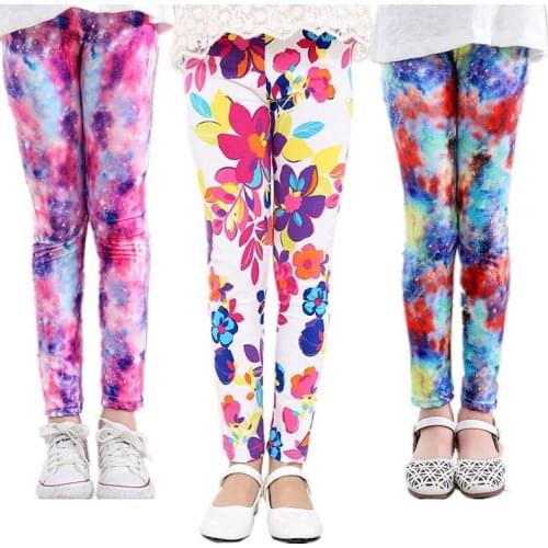 Printing Girls Leggings Tights For Girls Trousers Pencil Floral Skinny Girls Pants Childrens Leggings for Girls Kids Pants 2 9y