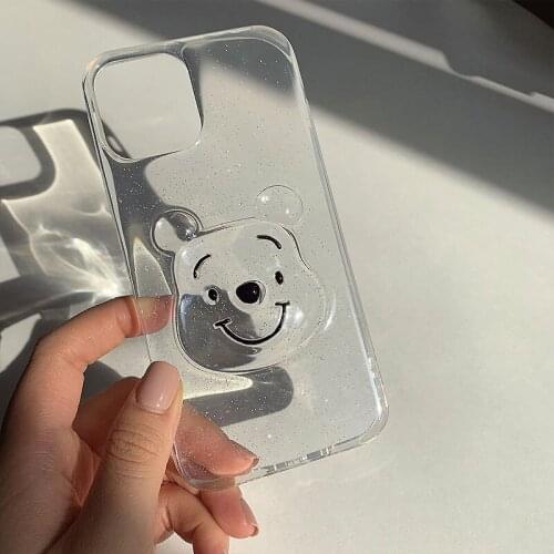 Bear design Luxury Transparent Phone Case for iPhone 11 12 mini Pro Max XS X XR 7 8 6 6S plus Soft Shockproof Cases Cover