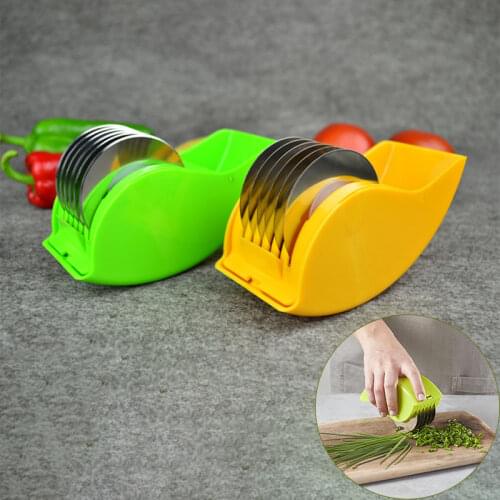 Manual kitchen household stainless steel blade vegetable onion roller herbal roller slicer meat mincer hocking knife 6 hands
