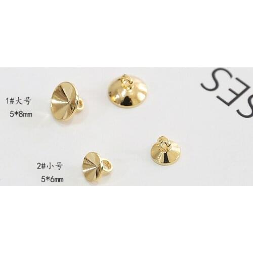 20pcs copper-clad flower hat torus color-preserving Caps For Jewelry Making Finding Wholesale diy earring pearl pendant material