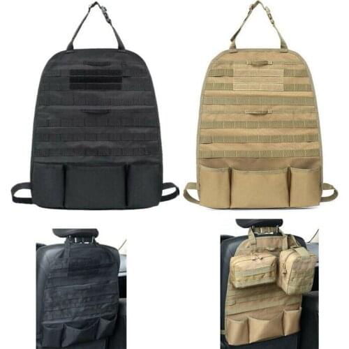 Tactical Molle Car Seat Back Cover Organizer Storage Pouch Bag Universal Multi-Pocket Molle Travel Camping Vehicle Panel Bag