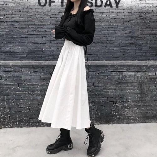 Korean Ins White Pleated Skirt Office Ladies Dress Women 2021 Literary Slim Elegant Casual Commuter High-waisted A-line Skirts