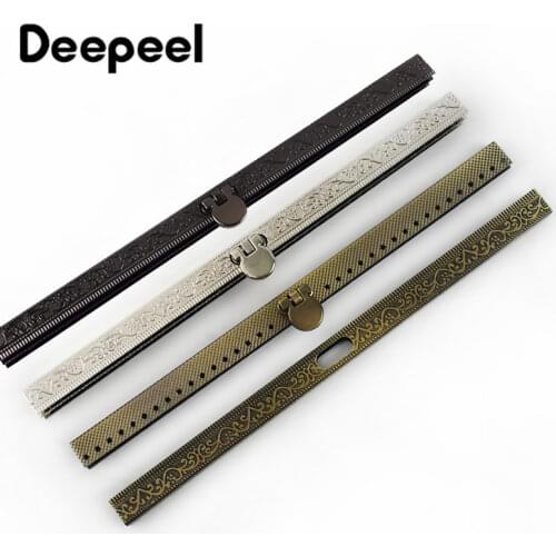 2pcs Deepeel 19cm Metal Embossed Bag Lock Clutch Coin Purse Frame Bags Clasp Sewing Hardware Wallet Accessories HandBag Parts