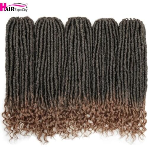 20" Goddess Faux Locs Crochet Hair Synthetic Braiding Hair Extensions With Curly Ends New Stytle 24Stands/Pack Hair Expo City