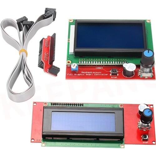 3D Printer Reprap 20x4 128x64 Ramps 1.4 2004 12864 LCD intelligent controller display screen Mega2560 board Blue Screen