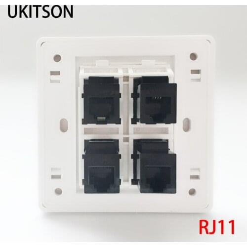 4 Connectors Cat3 RJ11 Phone Wall Panel Female To Female Telephone Socket
