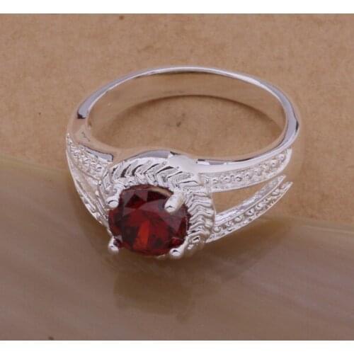AR127 Hot sterling ring, fashion jewelry, wonderful bi-wring red stone /ahwaizda aiqaizxa silver color
