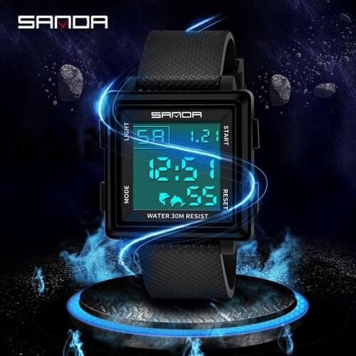 BASID Top Brand Luxury Men Sports Watches Fashion Countdown Mens Waterproof LED Digital Watch Man Army Military Gentleman Clock