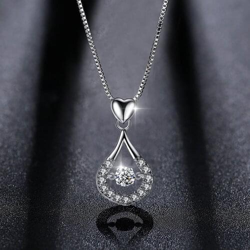 Beiver Exquisite White Gold Color Water Drop Necklace AAA Clear CZ Wedding Jewelry