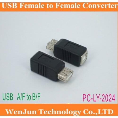 Free Shipping NEW USB Female to Female adapter 50PCS US A/F TO B/F Converter adapter 50pcs/lot