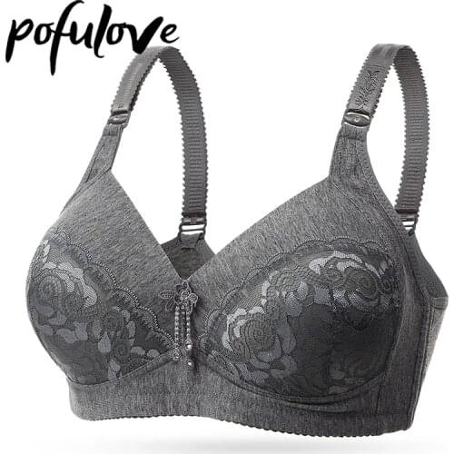 Sexy Plus Size Bras Women B C D Thin Cup Push Up Underwear Wireless Bras Seamless Bralette Embroidery Lace Brassiere Lingerie