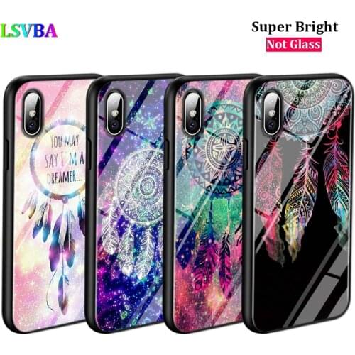 Black Cover Dream Catcher for iPhone 11 11Pro X XR XS Max for iPhone 8 7 6 6S Plus 5S 5 SE Glossy Phone Case