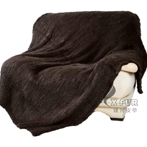 CX-D-16B 200X150 Rabbit Fur Knitted Wholesale Throw Blanket Factory China