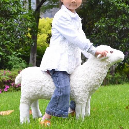Fancytrader Riding on Animals Sheep Pig Plush Toy Emulated Anime Goat Kids Doll Could Load 50kg on the Back