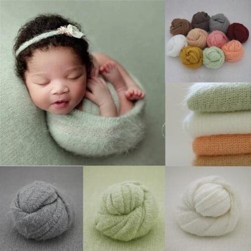 Newborn Photography Props Accessories Mohair Wrap 40cmX160cm Studio Baby Photo Props Infant knitted Wraps Clothing Fotografia