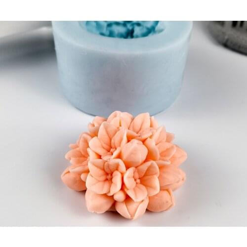 HC0283 PRZY Molds Silicone Hydrangea Flower Mold Decoration Plant Soap Molds Ochid Flowers Candle Moulds Bouquet Making Clay