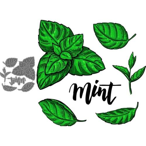 Mint Leaves Isolated Set Craft Paper Dies Cut Diy Handmade Mold Scrapbook For Card Making Stencils New Embossing Dies 2021
