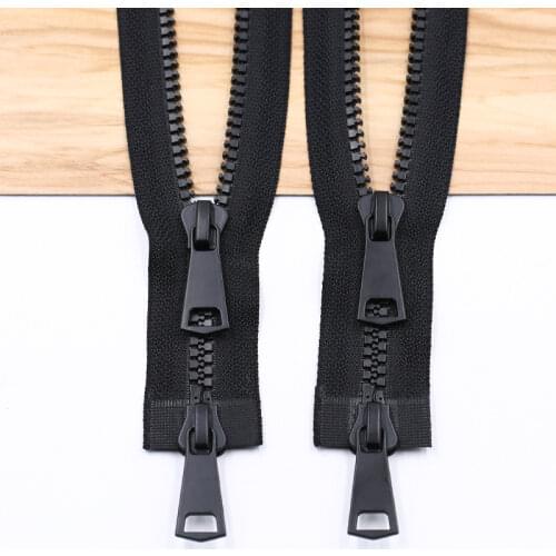 Meetee 2pcs 60-120cm 8# Resin Double Head Zipper Down Jacket Zippers DIY Long Clothing Two-way Slider Hand Sewing Material ZA004