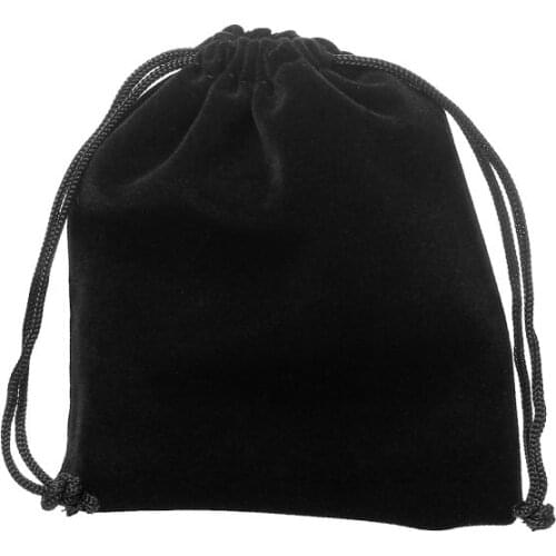 DoreenBeads Velvet Drawstring Pouches Jewelry Gift Bags Rectangle Black 15cm x 10cm,20PCs