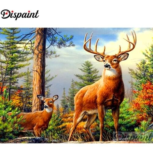 Dispaint Full Square/Round Drill 5D DIY Diamond Painting Animal deer scenery" Embroidery Cross Stitch 5D Home Decor A11870